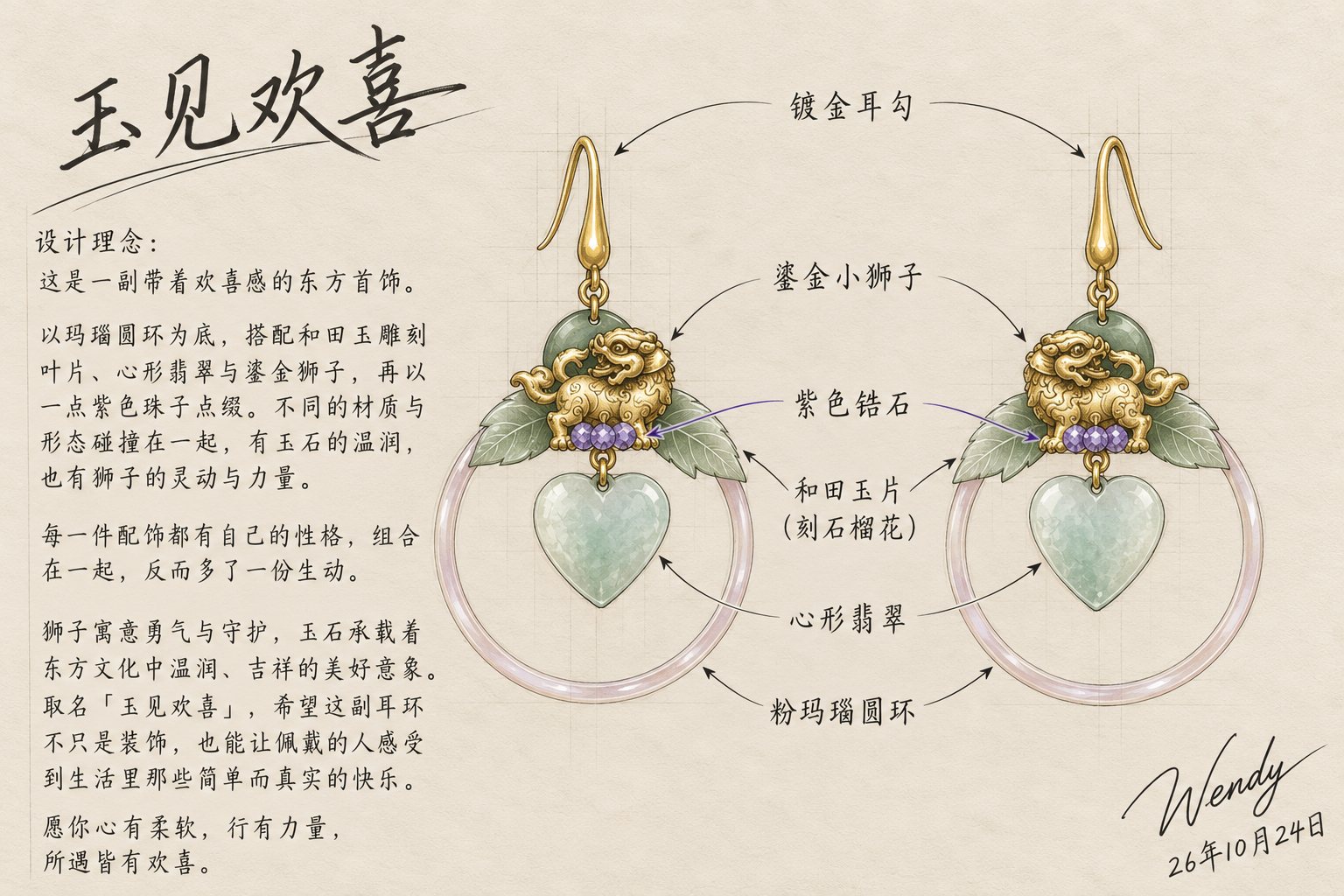 玉见欢喜手稿
